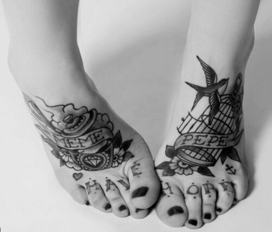 Foot tattoos design, idea 3