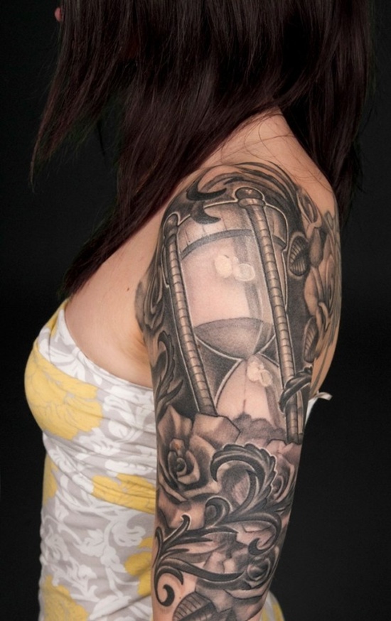Hourglass tattoo design, idea 7