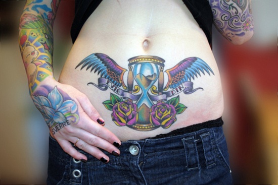 Hourglass tattoo design, idea 23