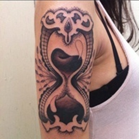 Hourglass tattoo design, idea 10