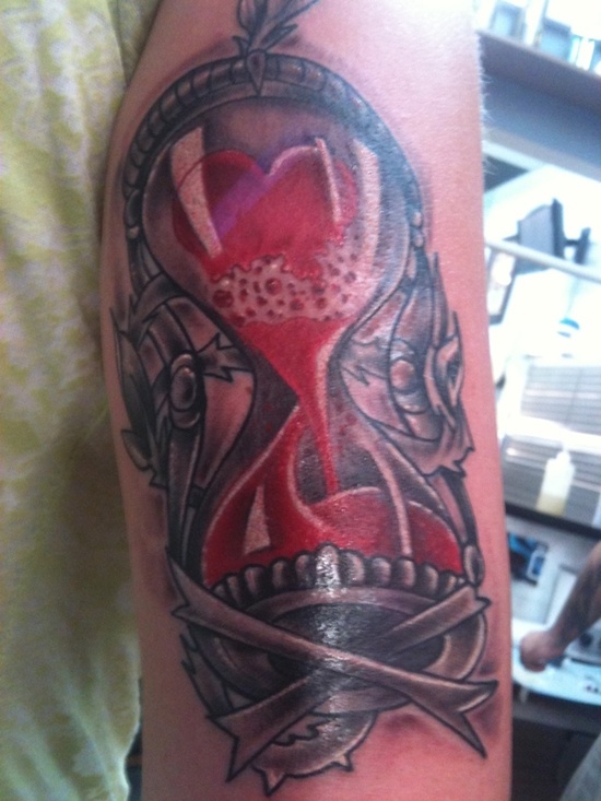 Hourglass tattoo design, idea 8