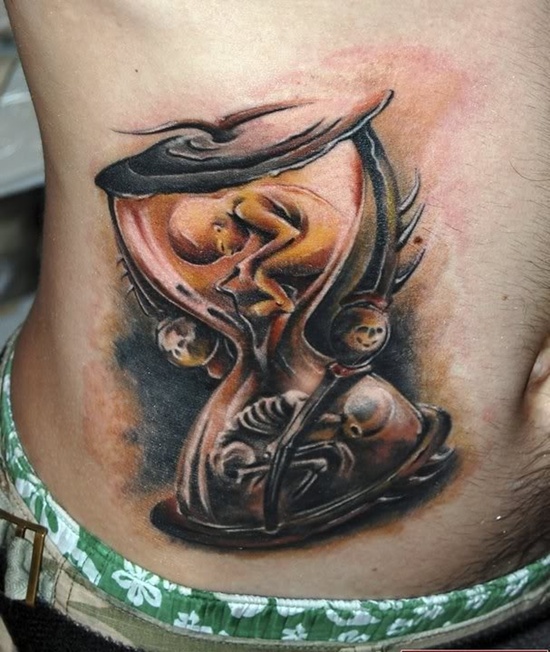 Hourglass tattoo design, idea 5