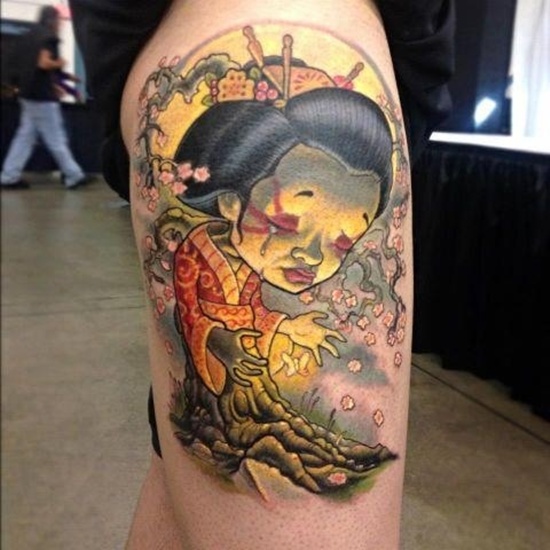 Geisha tattoos design, idea 5