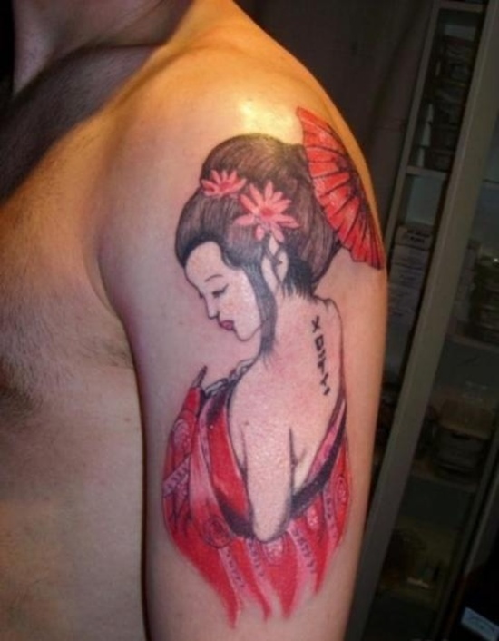 Geisha tattoos design, idea 18