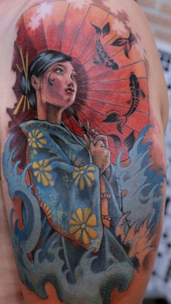 Geisha tattoos design, idea 19