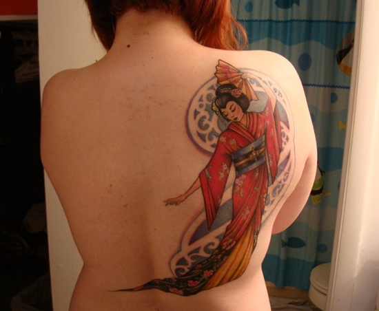 Geisha tattoos design, idea 22