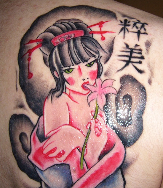 Geisha tattoos design, idea 23