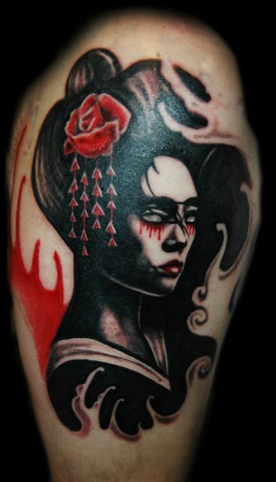 Geisha tattoos design, idea 24