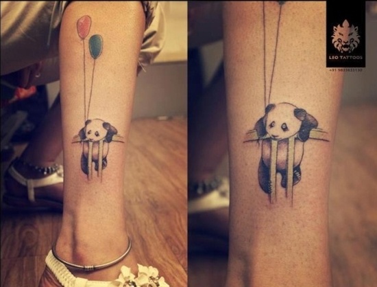 Panda bear tattoos design, idea 6
