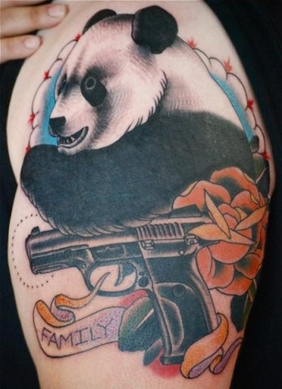 Panda bear tattoos design, idea 2