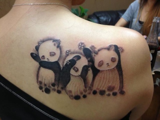 Panda bear tattoos design, idea 4