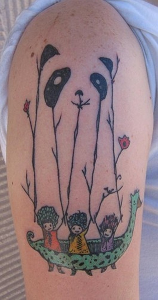 Panda bear tattoos design, idea 11