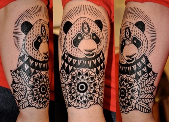 Panda bear tattoos design, idea 12