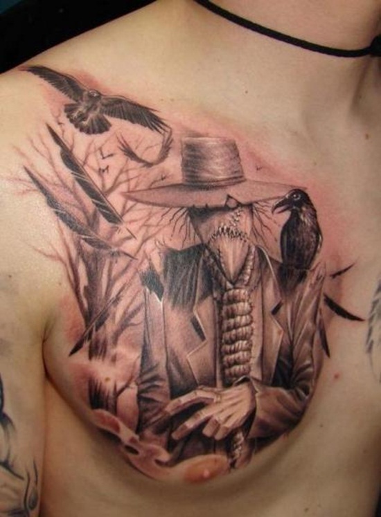 Scary scarecrow tattoos design, idea 9