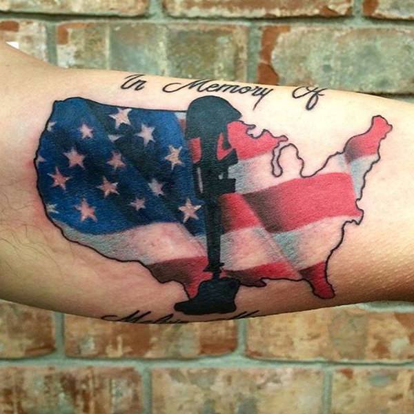 American flag tattoos design, idea 10