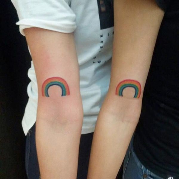Beautiful rainbow tattoo design, idea 11