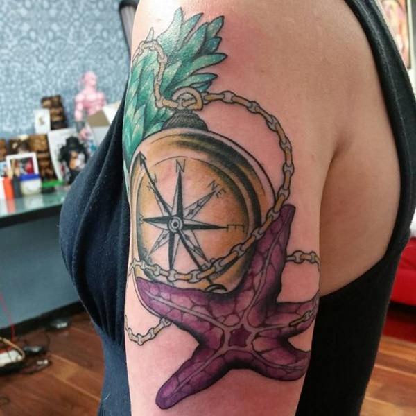 Exceptional starfish tattoo design, idea 29