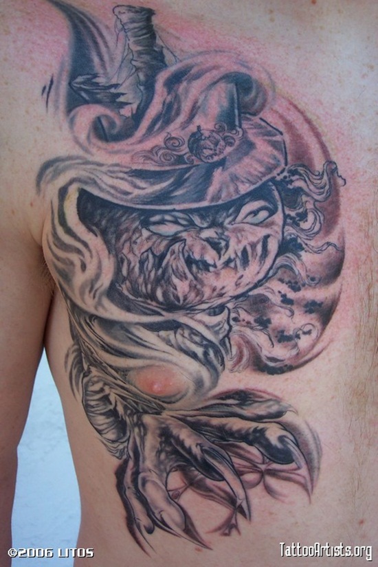 Scary scarecrow tattoos design, idea 15