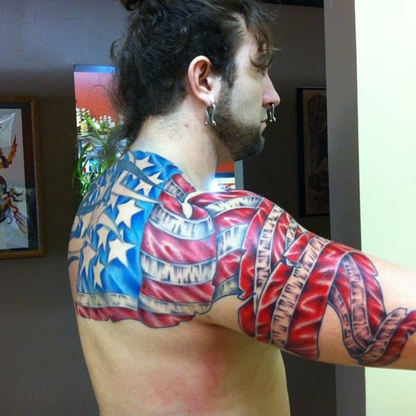 American flag tattoos design, idea 13