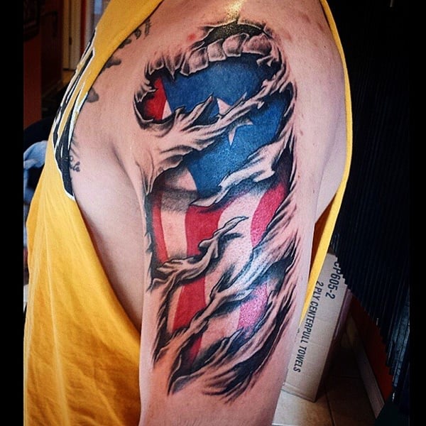 American flag tattoos design, idea 14