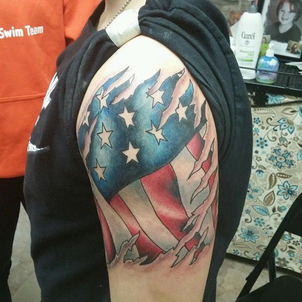 American flag tattoos design, idea 15
