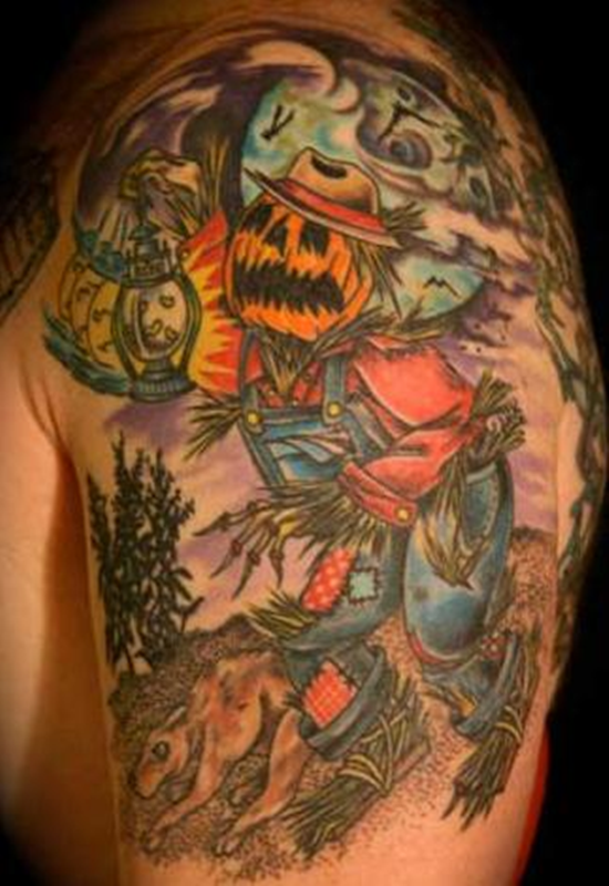 Scary scarecrow tattoos design, idea 7