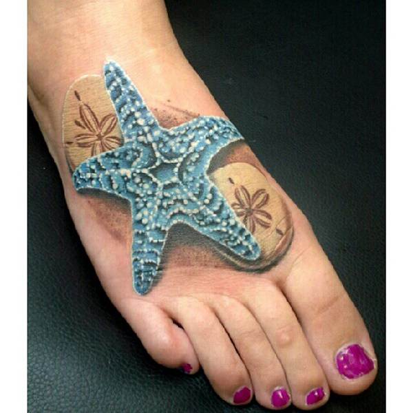 Exceptional starfish tattoo design, idea 16