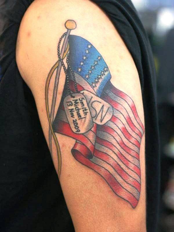 American flag tattoos design, idea 21