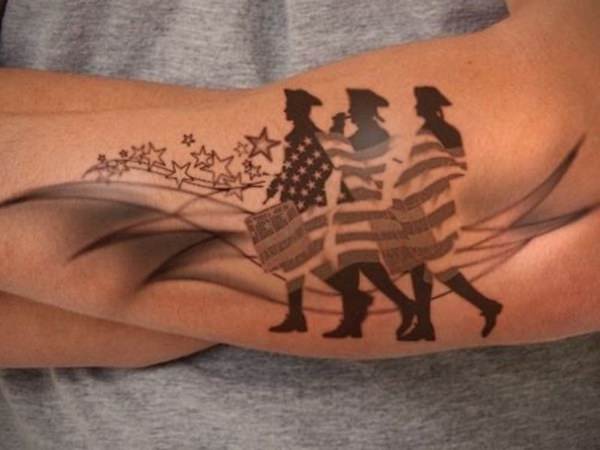 American flag tattoos design, idea 29