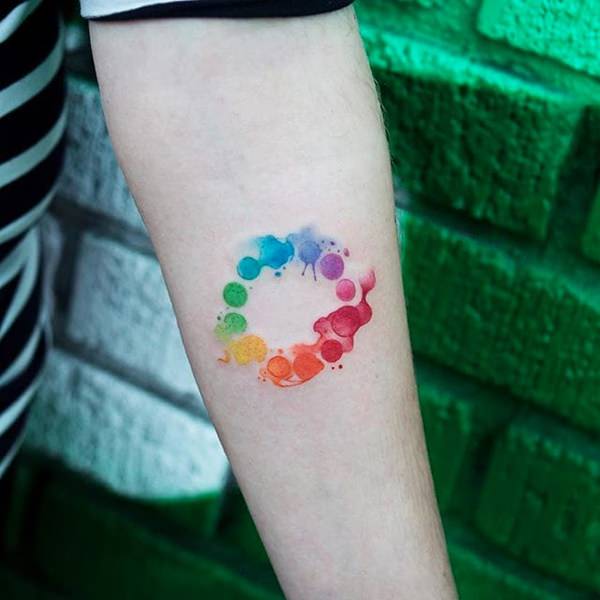 Beautiful rainbow tattoo design, idea 14