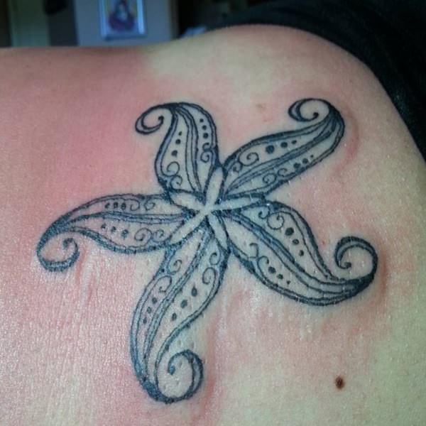 Exceptional starfish tattoo design, idea 22