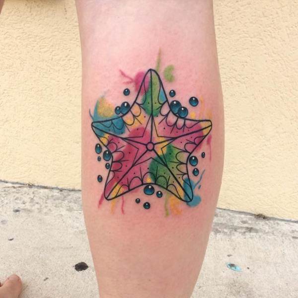 Exceptional starfish tattoo design, idea 25