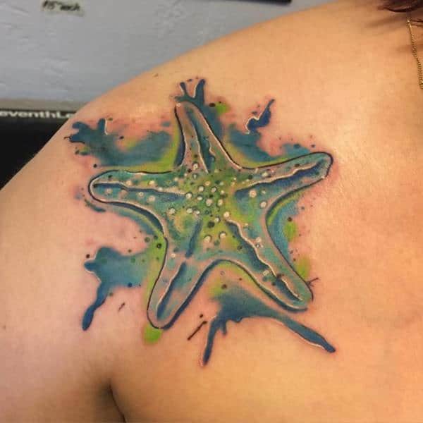Exceptional starfish tattoo design, idea 26