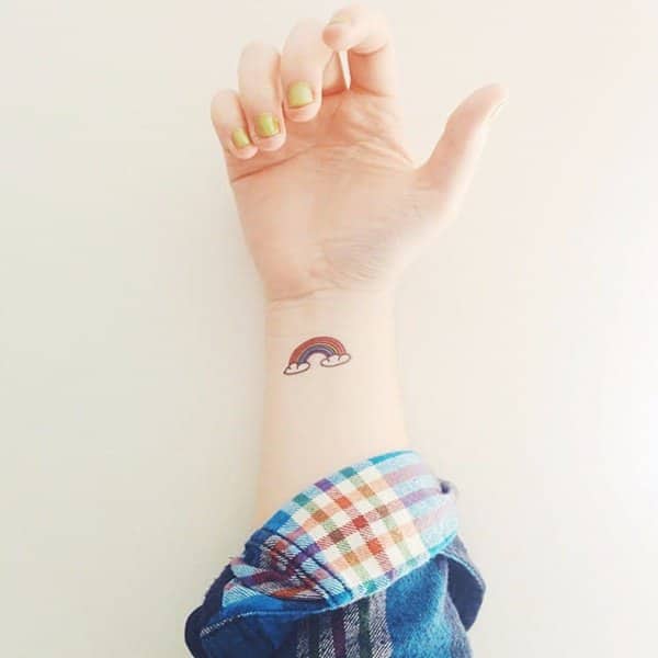 Beautiful rainbow tattoo design, idea 15