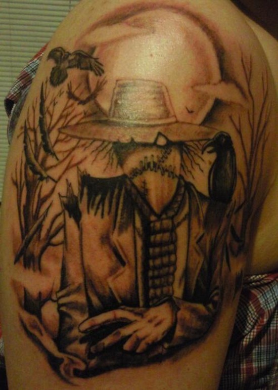 Scary scarecrow tattoos design, idea 1