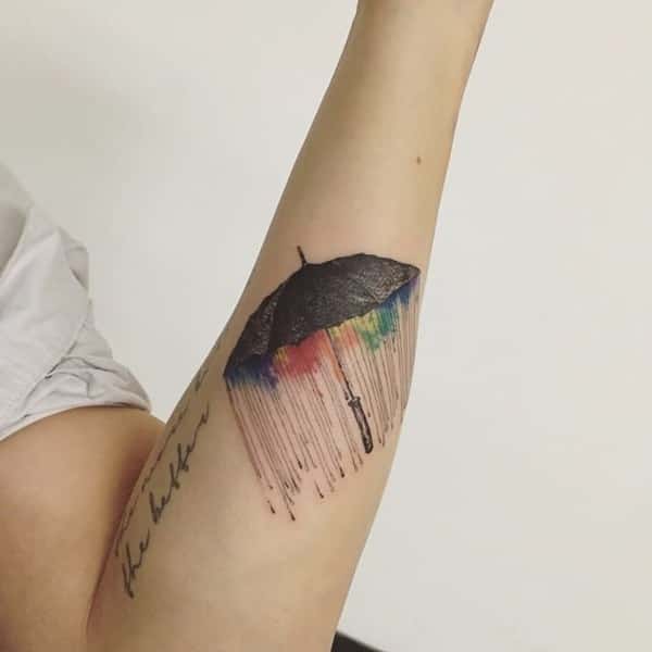 Beautiful rainbow tattoo design, idea 17
