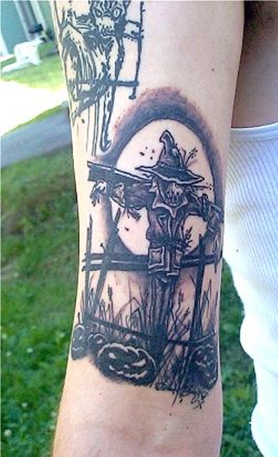 Scary scarecrow tattoos design, idea 11