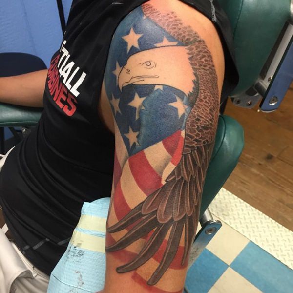 American flag tattoos design, idea 7