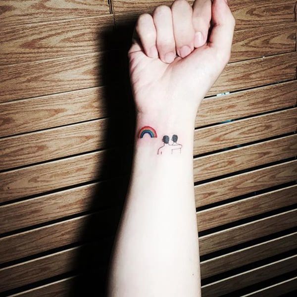 Beautiful rainbow tattoo design, idea 19