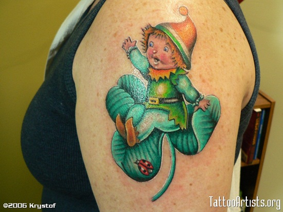 Leprechaun tattoos design, idea 14