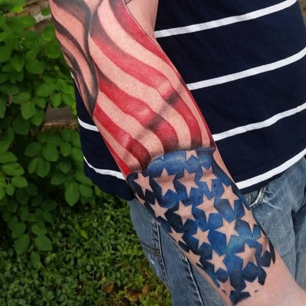 American flag tattoos design, idea 8