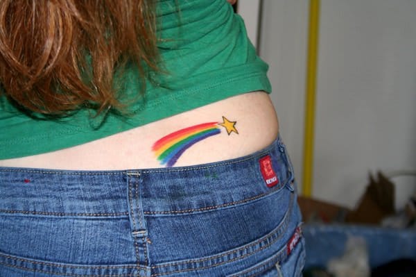 Beautiful rainbow tattoo design, idea 8
