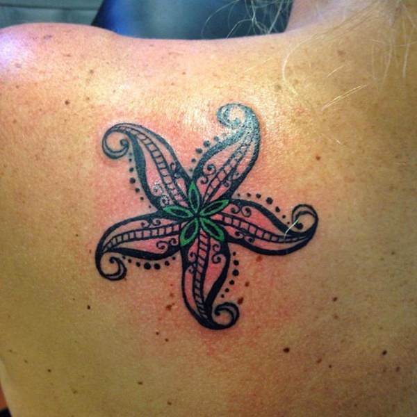 Exceptional starfish tattoo design, idea 7