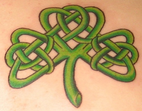 Clover shamrock and leprechaun inspired tattoo design, idea 14
