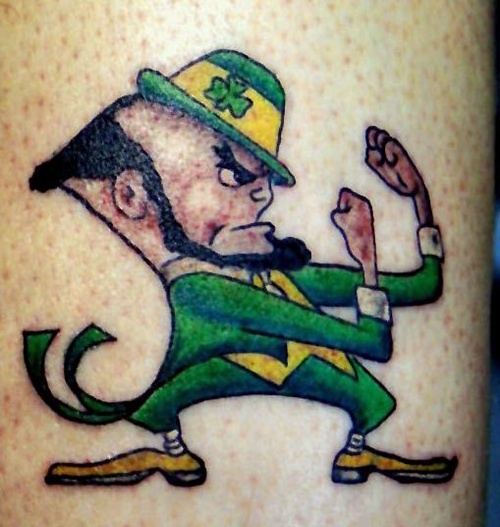 Clover shamrock and leprechaun inspired tattoo design, idea 5