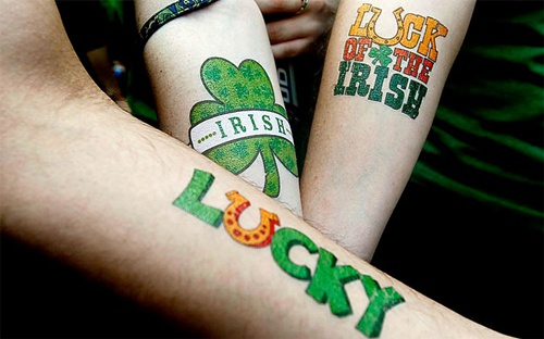 Clover shamrock and leprechaun inspired tattoo design, idea 9