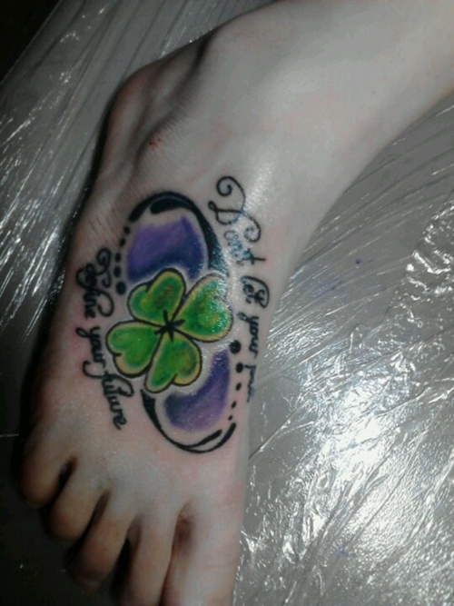 Clover shamrock and leprechaun inspired tattoo design, idea 13