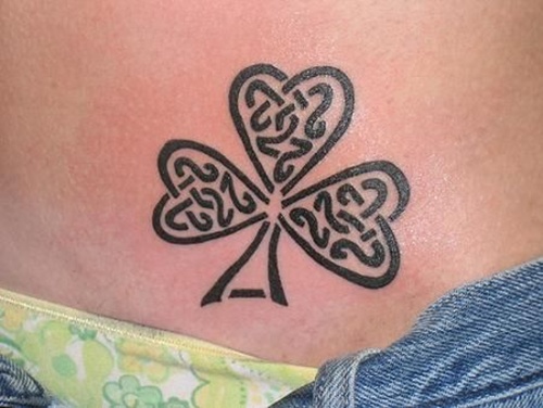 Clover shamrock and leprechaun inspired tattoo design, idea 6