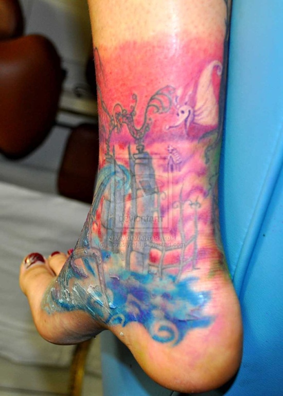 Graveyard and cemetery tattoos design, idea 1