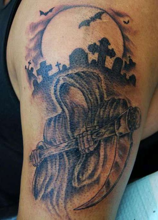 Graveyard and cemetery tattoos design, idea 23